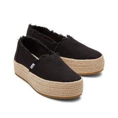 Valencia Black Canvas Platform Espadrille