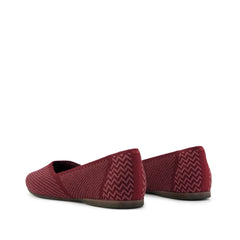 Womens Gemma Flat Burgundy Engineered Knit