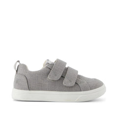 Cruz Double Strap Drizzle Grey Heritage Canvas Toddler Sneaker