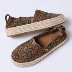 Valencia Platform Kids Espadrille Toffee Leopard Print