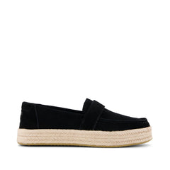 Womens Blakely Loafer Espadrille Black Suede