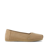 Womens Alpargata Ballet Flat Taupe Microsuede