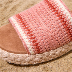 Womens Abby Flatform Espadrille Sandal Bloom Crochet