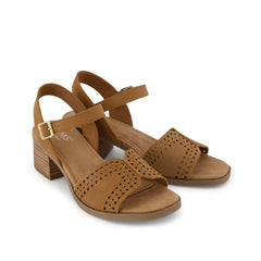 Womens Eloise Sandal Brown Perforated Leather