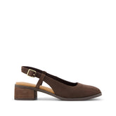 Womens Jaclyn Slingback Heel Chocolate Brown Nubuck Leather
