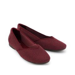 Womens Gemma Flat Burgundy Engineered Knit
