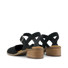 Womens Jaclyn Heel Black Perforated Leather