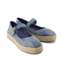 Carolina Mary Jane Espadrille Dark Sky Textured Denim