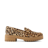 Womens Cara Loafer Brown Sugar Leopard Print Hair Leather