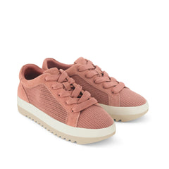 Womens Rea Lace-Up Platform Sneaker Bloom Mesh and Suede