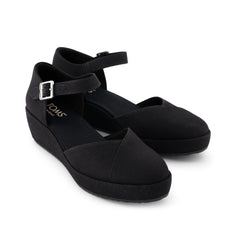 Womens Gwyneth Wedge Black Canvas