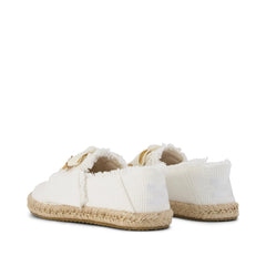 Carolina Lace-Up Kids Espadrille White Fray