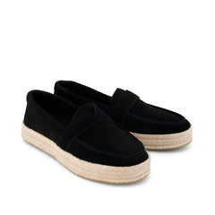 Womens Blakely Loafer Espadrille Black Suede