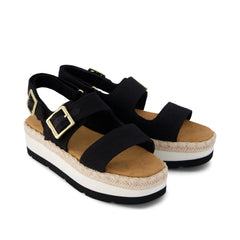 Womens Giana Flatform Sandal Black Woven