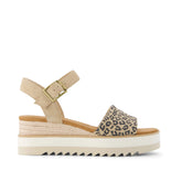 Womens Diana Wedge Sandal Natural Leopard Print