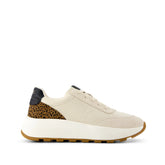 Womens TRVL Lite Wedge Sneaker Water Repellent Cream Cheetah Print Vintage Twill