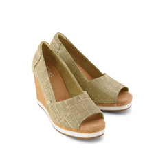 Womens Essential Wedge Gold Shimmer Crosshatch