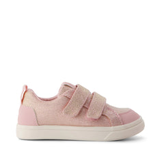 Cruz Double Strap Toddler Sneaker Pink Quartz Iridescent Woven