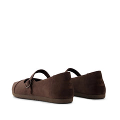 Womens Alpargata Mary Jane Chocolate Brown Premium Velvet