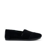 Womens Alpargata Classic Black Velvet Faux Fur