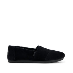 Womens Alpargata Classic Black Velvet Faux Fur