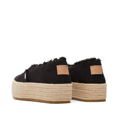 Valencia Black Canvas Platform Espadrille
