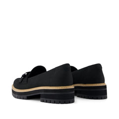 Womens Cara Bow Loafer Black Leather