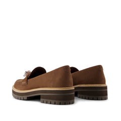 Womens Cara Bow Loafer Hot Cocoa Leather