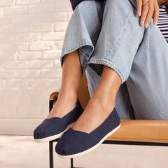 Womens Alpargata Ballet Flat Navy Heritage Canvas