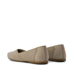 Womens Gemma Flat Dune Brown Engineered Knit