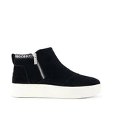 Womens Percy Mid Platform Sneaker Water Resistant Black Suede