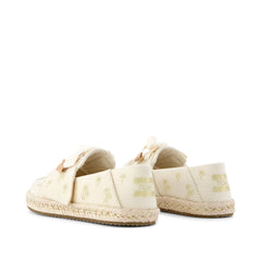 Carolina Lace-Up Kids Espadrille Metallic Embroidered Palm Trees
