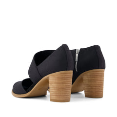Womens Milan Nova Heel Black Canvas
