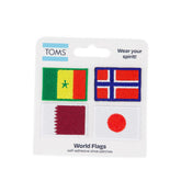 World Flag Adhesive Shoe Patches: Senegal, Norway, Qatar, Japan