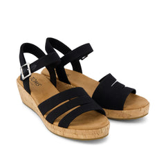 Womens Julia Wedge Sandal Woven Black