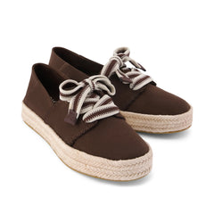 Womens Carolina Lace-Up Espadrille Hot Cocoa Deco Stitch
