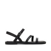 Kira Black Leather Strappy Sandal