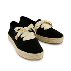 Womens Carolina Lace-Up Espadrille Black Suede
