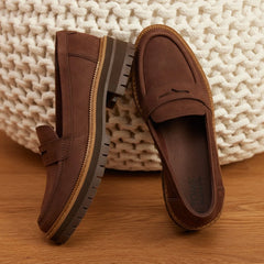 Cara Dark Brown Leather Loafer