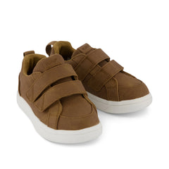 Toddler Shoe Cruz Double Strap Toddler Sneaker Toffee Microsuede