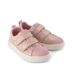 Cruz Double Strap Kids Sneaker Pink Quartz Iridescent Woven