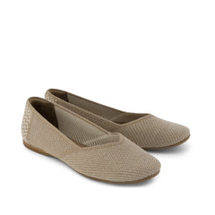 Womens Gemma Flat Dune Brown Engineered Knit