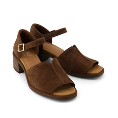 Womens Ines Heel Hot Cocoa Kid Suede