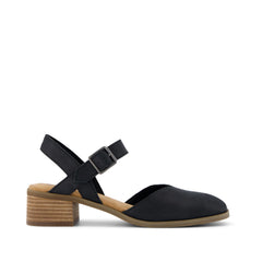 Jaclyn Black Leather Heel