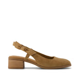 Womens Jaclyn Slingback Bow Heel Toffee Kid Suede