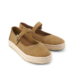 Womens Carolina Mary Jane Espadrille Toffee Microsuede