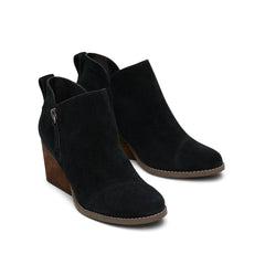 Goldie Black Suede Wedge Boot