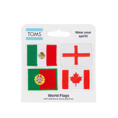 World Flag Adhesive Shoe Patches: Mexico, England, Portugal, Canada
