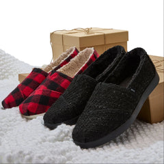 Womens Alpargata Plus Black Metallic Faux Fur