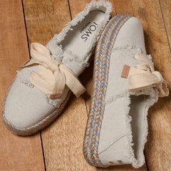 Carolina Lace-Up Espadrille White Onyx Textured Denim